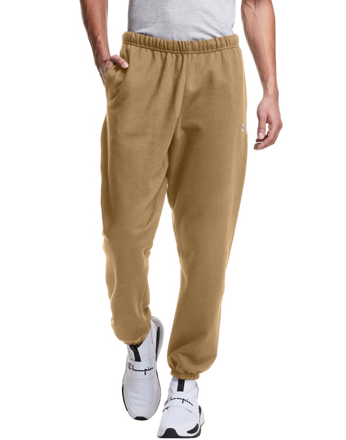 Champion Mens Pants NZ - Reverse Weave Khaki ( 0419-AULJD )